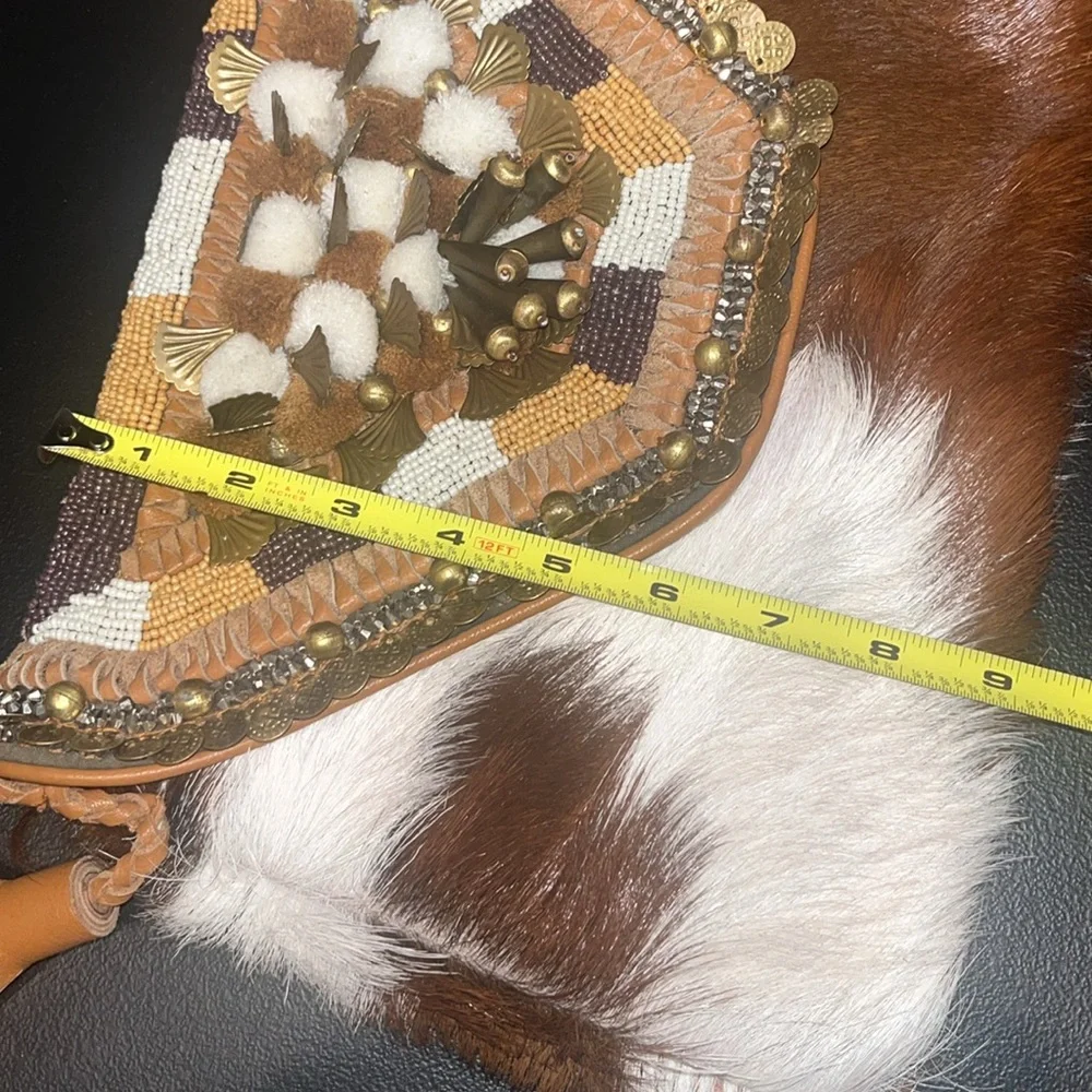 ibBan Anthropologie Hair on Hide Embellished Crossbody - Picture 9 of 10
